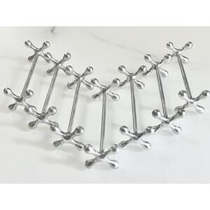 Vintage Knife Rest Set Silverplate Brass MCM Art Deco WMF Messerbank Germany